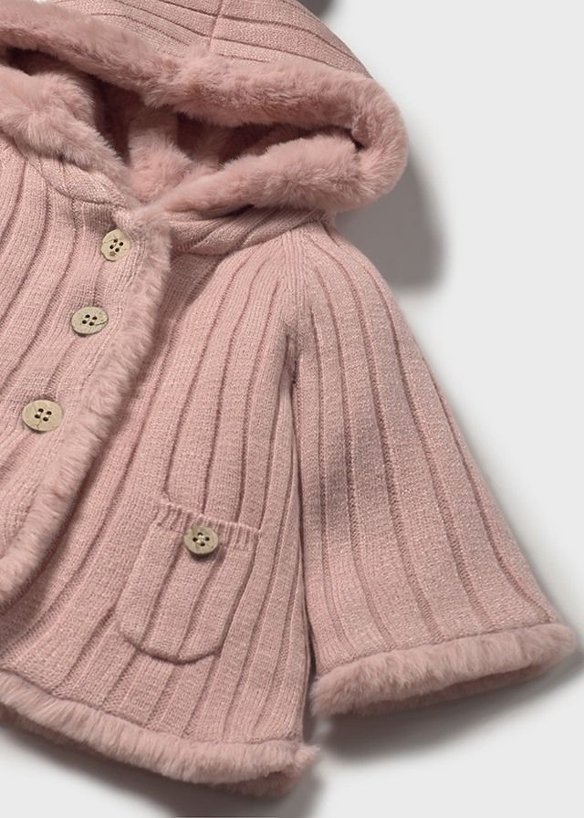 Peach Pom Pom Knit Cardigan