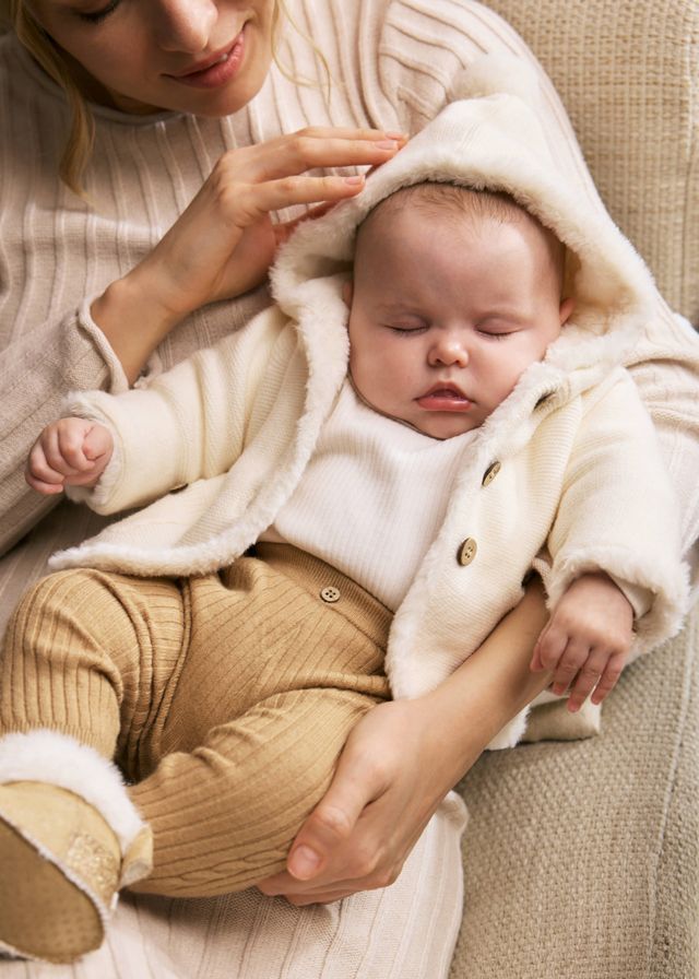 Peach Pom Pom Knit Cardigan