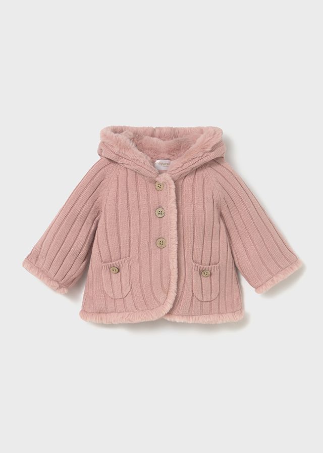 Peach Pom Pom Knit Cardigan