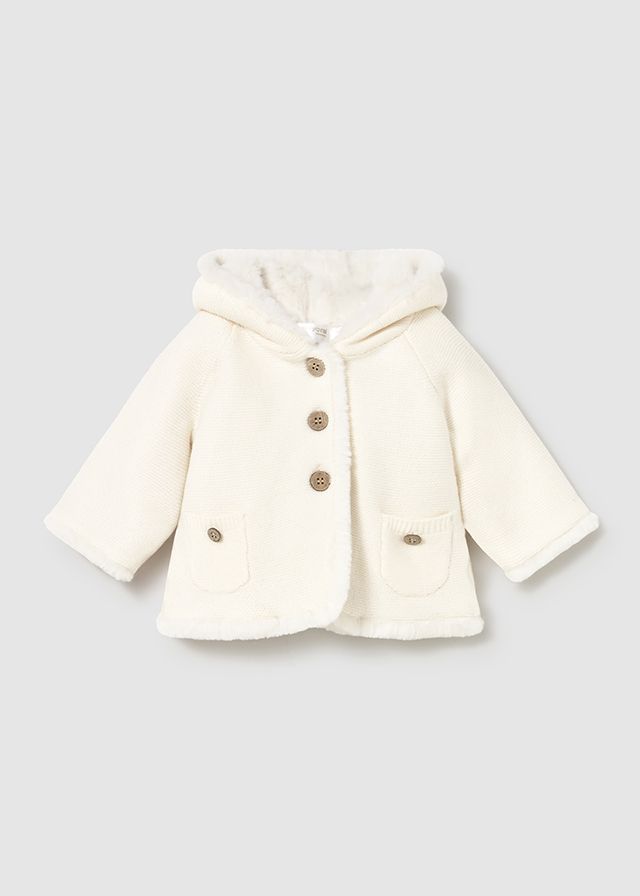 Peach Pom Pom Knit Cardigan