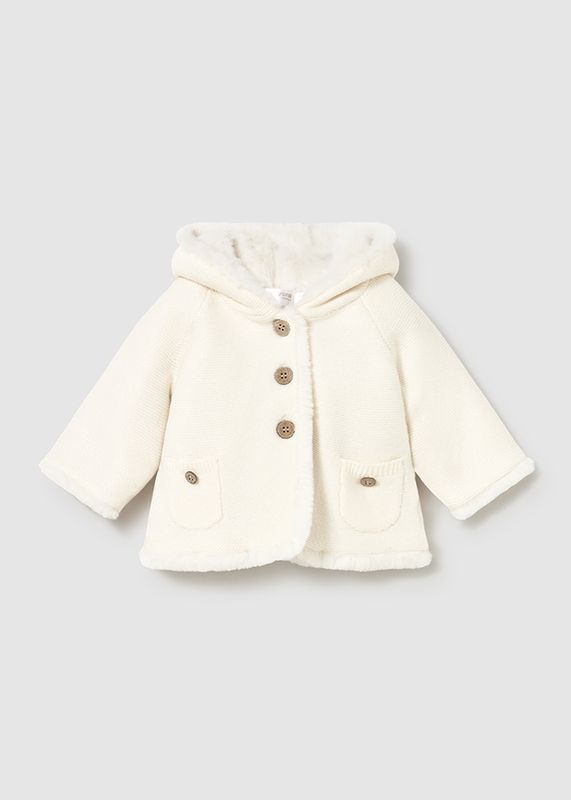 Peach Pom Pom Knit Cardigan