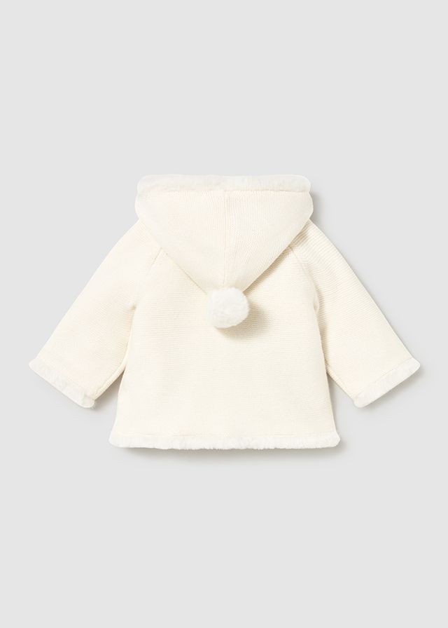 Peach Pom Pom Knit Cardigan