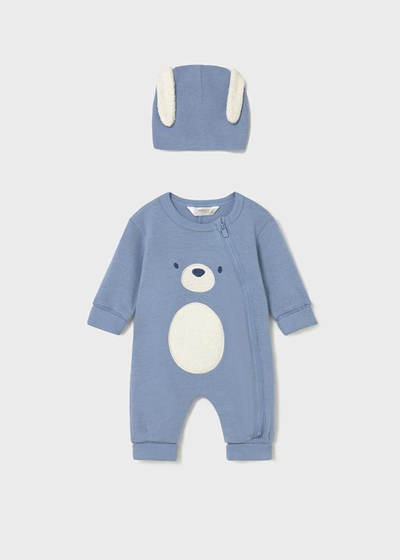 Blue Bear Bodysuit with Hat
