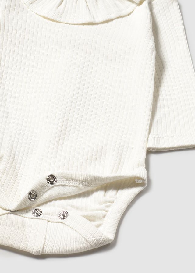 Natural Ribbed Collared Bodysuit