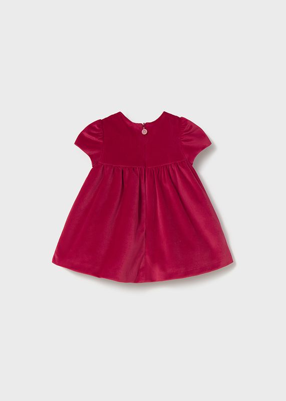 Cherry Smocked Velour Dress