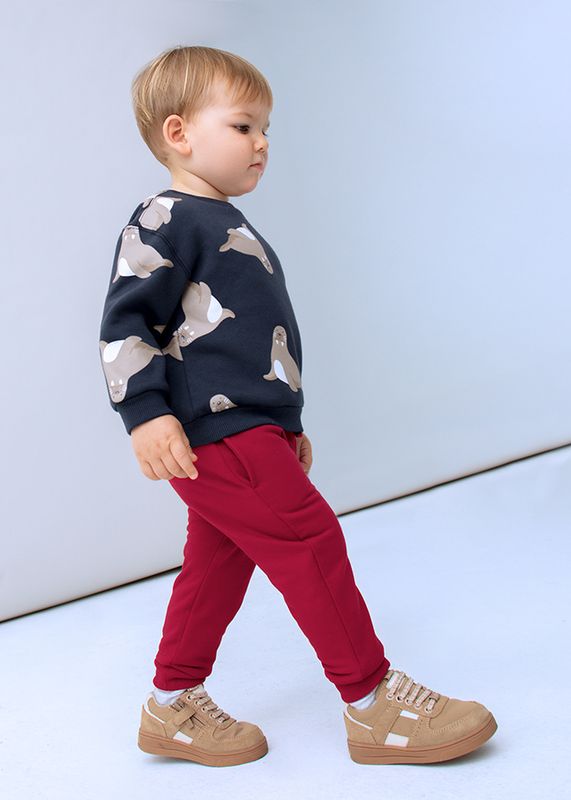 Red Basic Cuffed Fleece Trousers