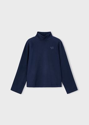 Navy Bow Turtleneck
