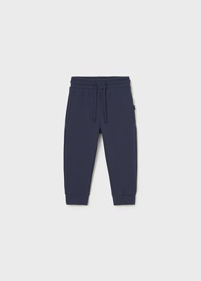 Blue Basic Cuffed Fleece Trousers