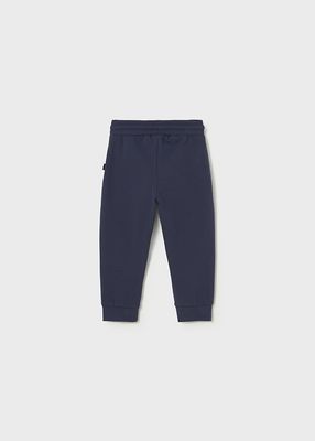 Blue Basic Cuffed Fleece Trousers