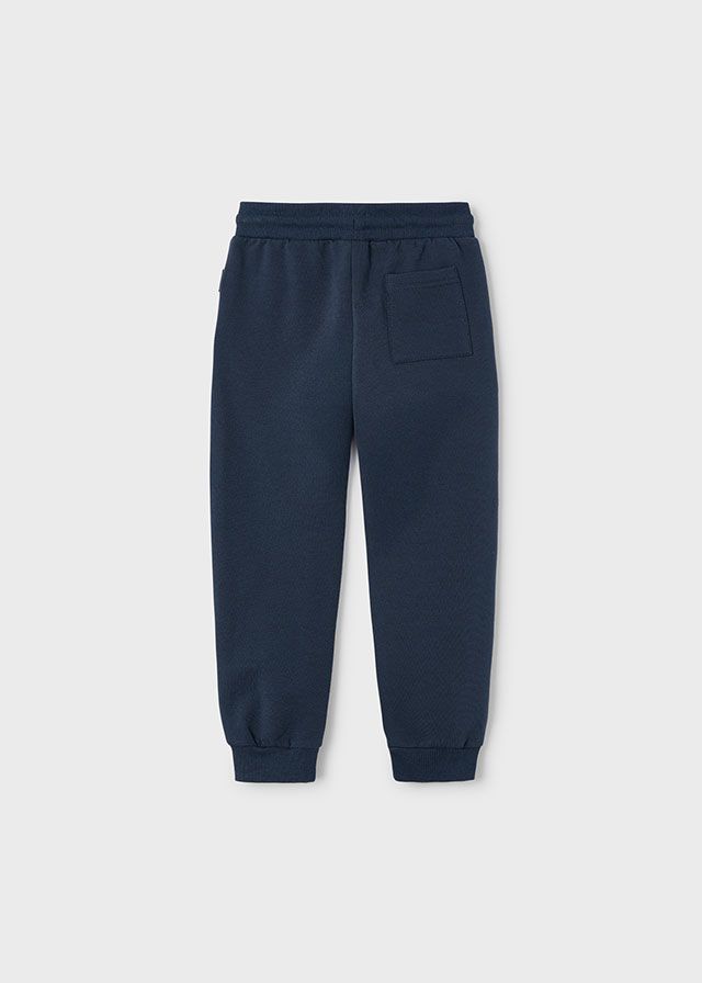 Navy Basic Cuffed Fleece Trousers