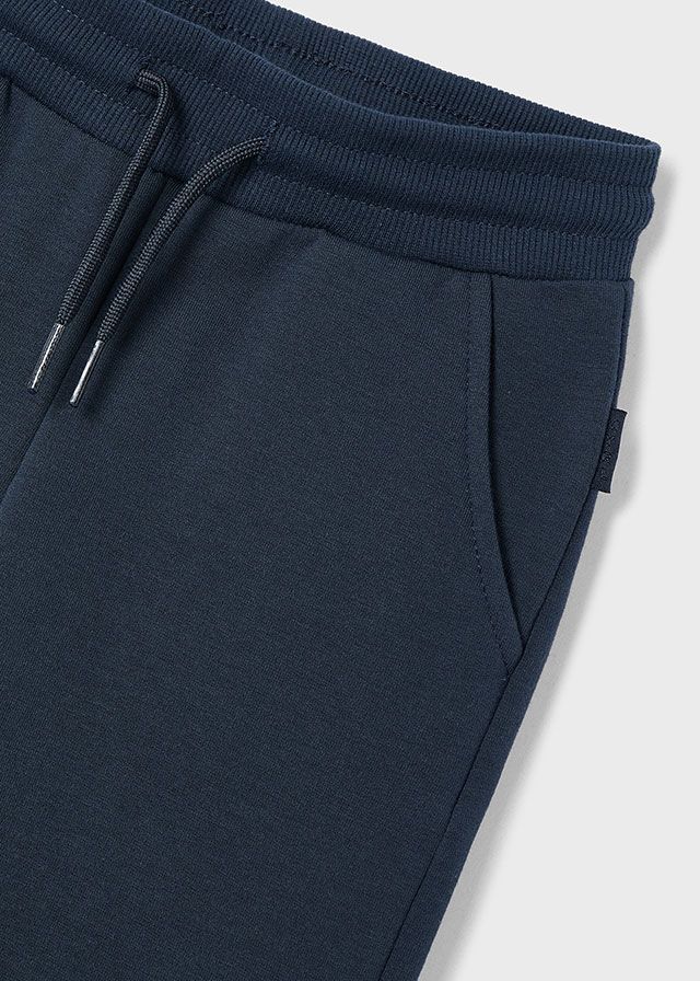 Navy Basic Cuffed Fleece Trousers