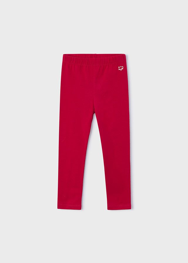 Red Elastane Basic Legging