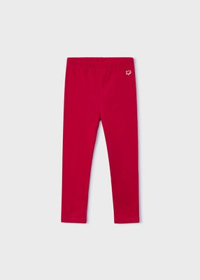 Red Elastane Basic Legging