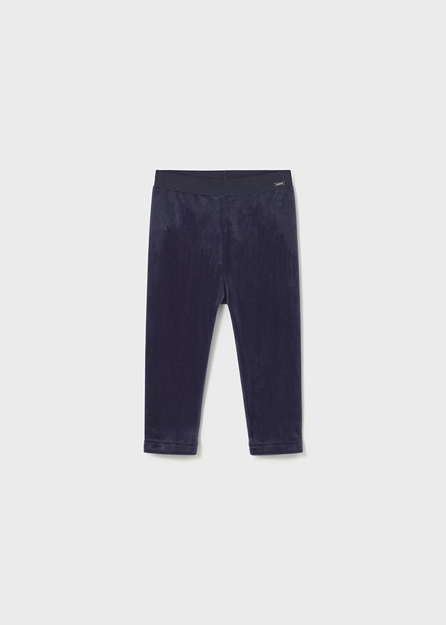 Navy Baby Velvet Leggings