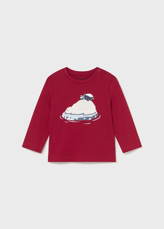 Red Polar Bear+Penguin LongsleeveTee