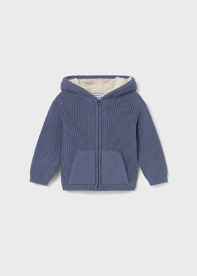 Dark Blue Zip Knit Sweater