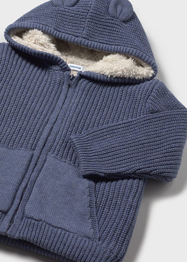 Dark Blue Zip Knit Sweater
