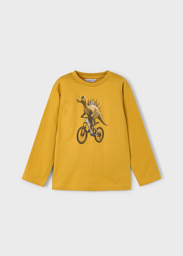 Yellow Dino on Bike Longsleeve