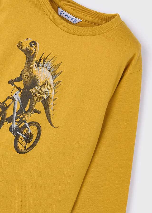 Yellow Dino on Bike Longsleeve
