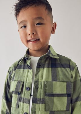 Olive Checked Overshirt