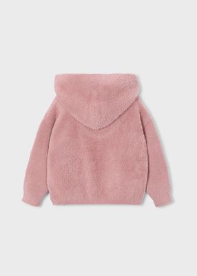 Blush Furry Knit Zip Sweater
