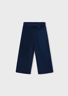 Navy Knit Culotte Pants