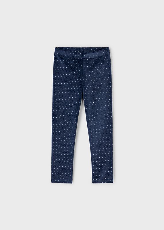 Dotted Navy Velvet Legging