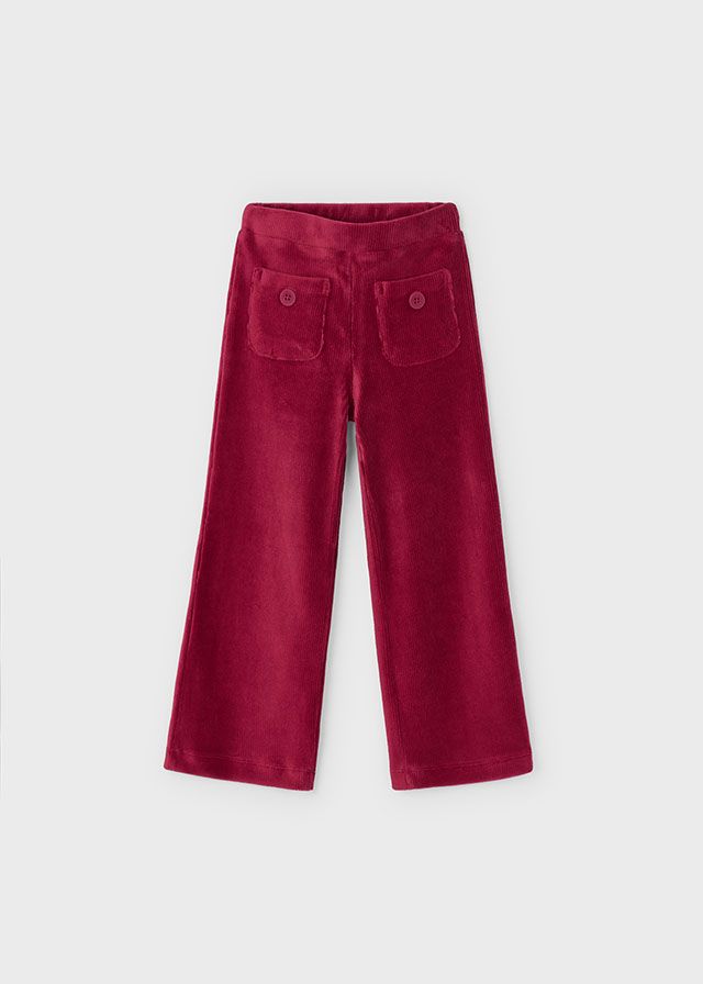 Wide Leg Ribbed Cherry Pant