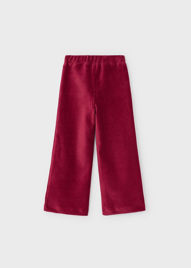 Wide Leg Ribbed Cherry Pant