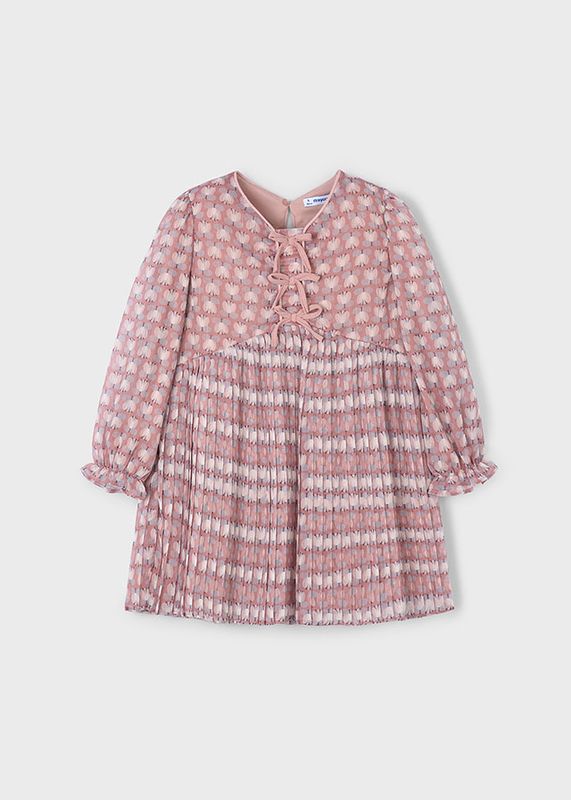 Pleated Printed Dress