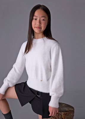 Natural White Puff Sleeve Jumper