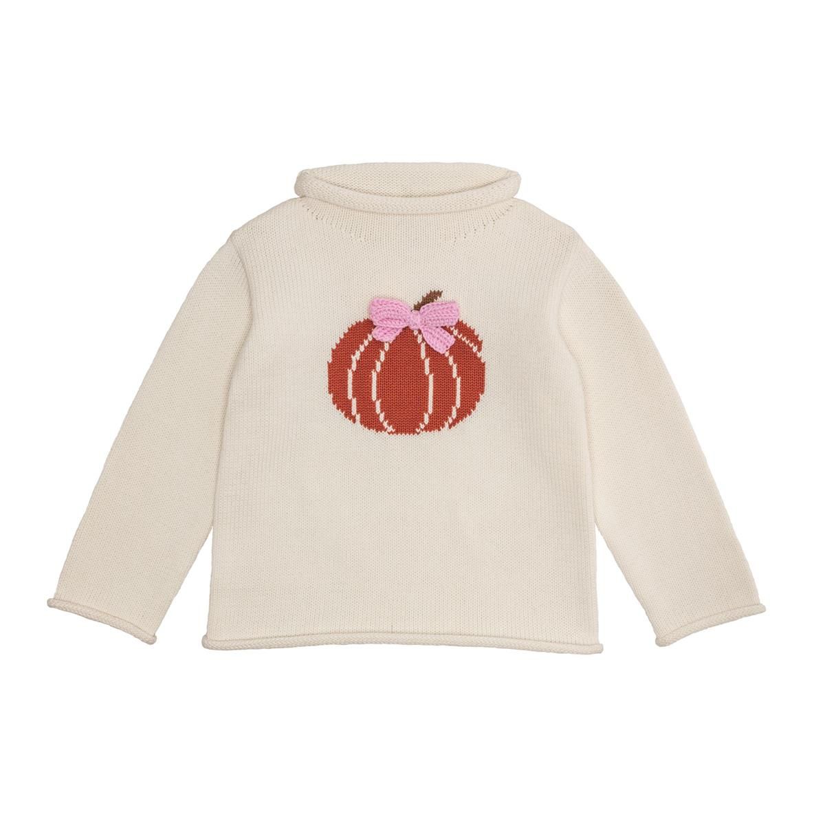 Bow Pumpkin Rollneck Sweater