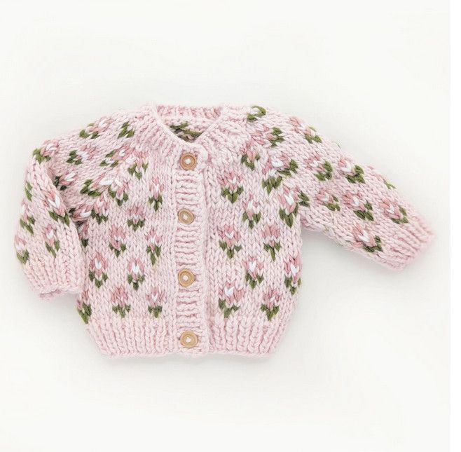 Bitty Blooms Blush Cardigan Sweater