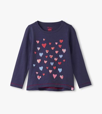 Falling Hearts Long Sleeve Tee