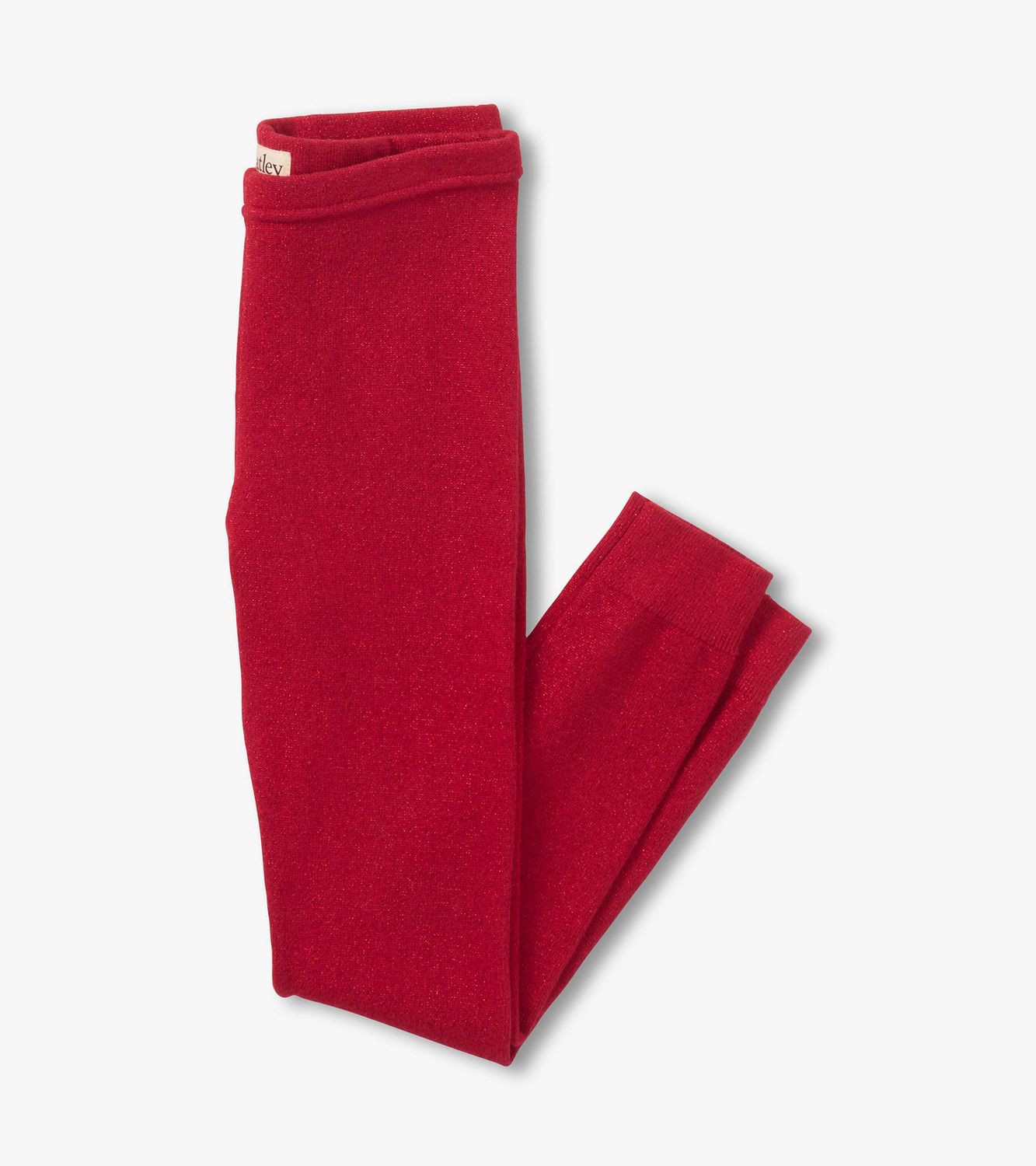 Red Shimmer Knit Leggings