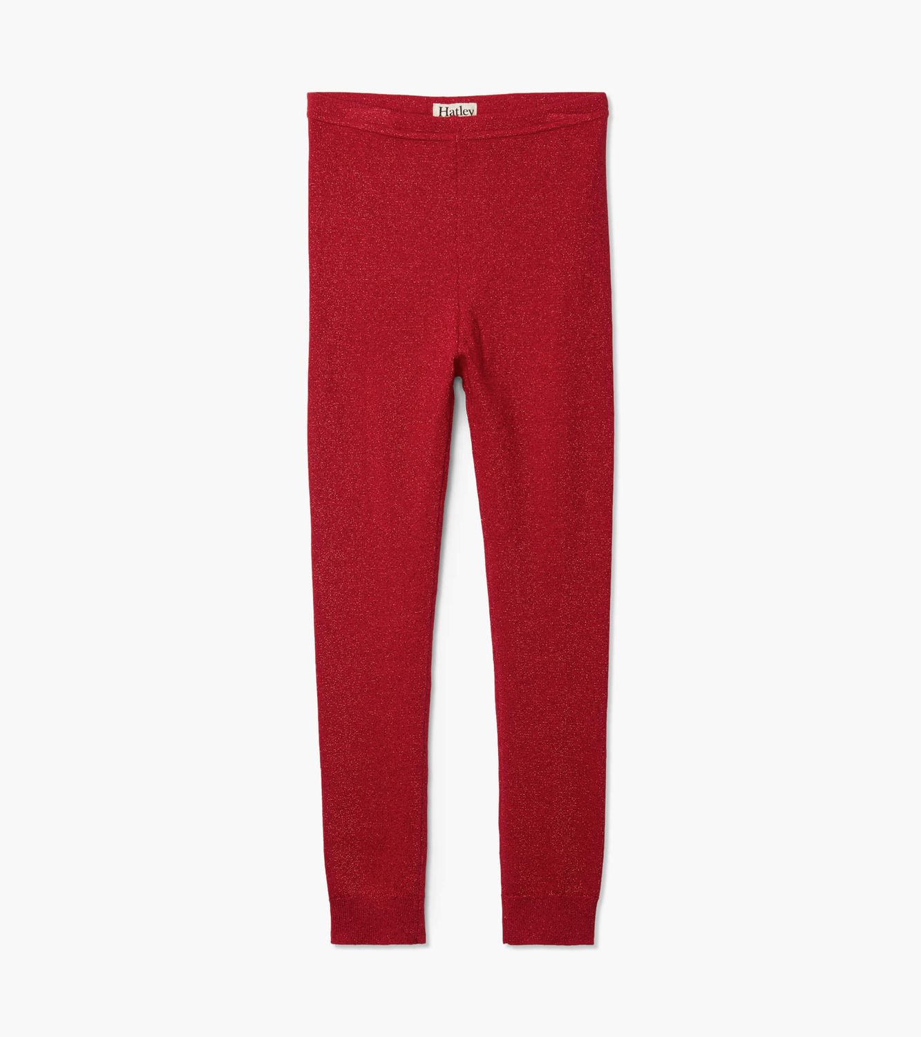 Red Shimmer Knit Leggings