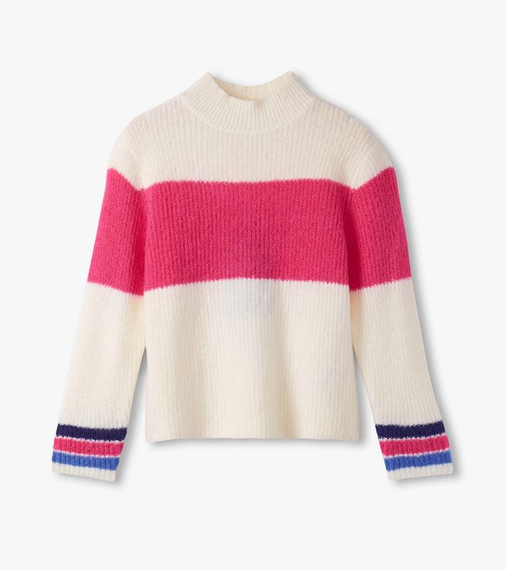 Colourblock Mock Neck Sweater