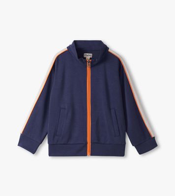 Navy Mock Neck Jacket