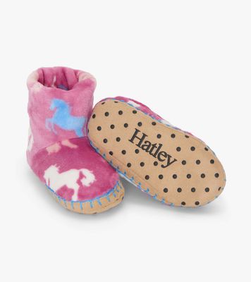 Beautiful Horses Fuzzy Fleece Slippers