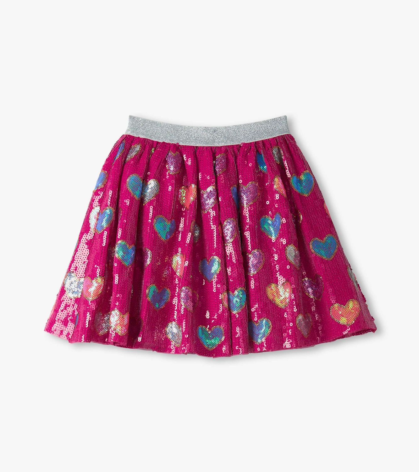 Pink Busted Hearts Sequin Skirt