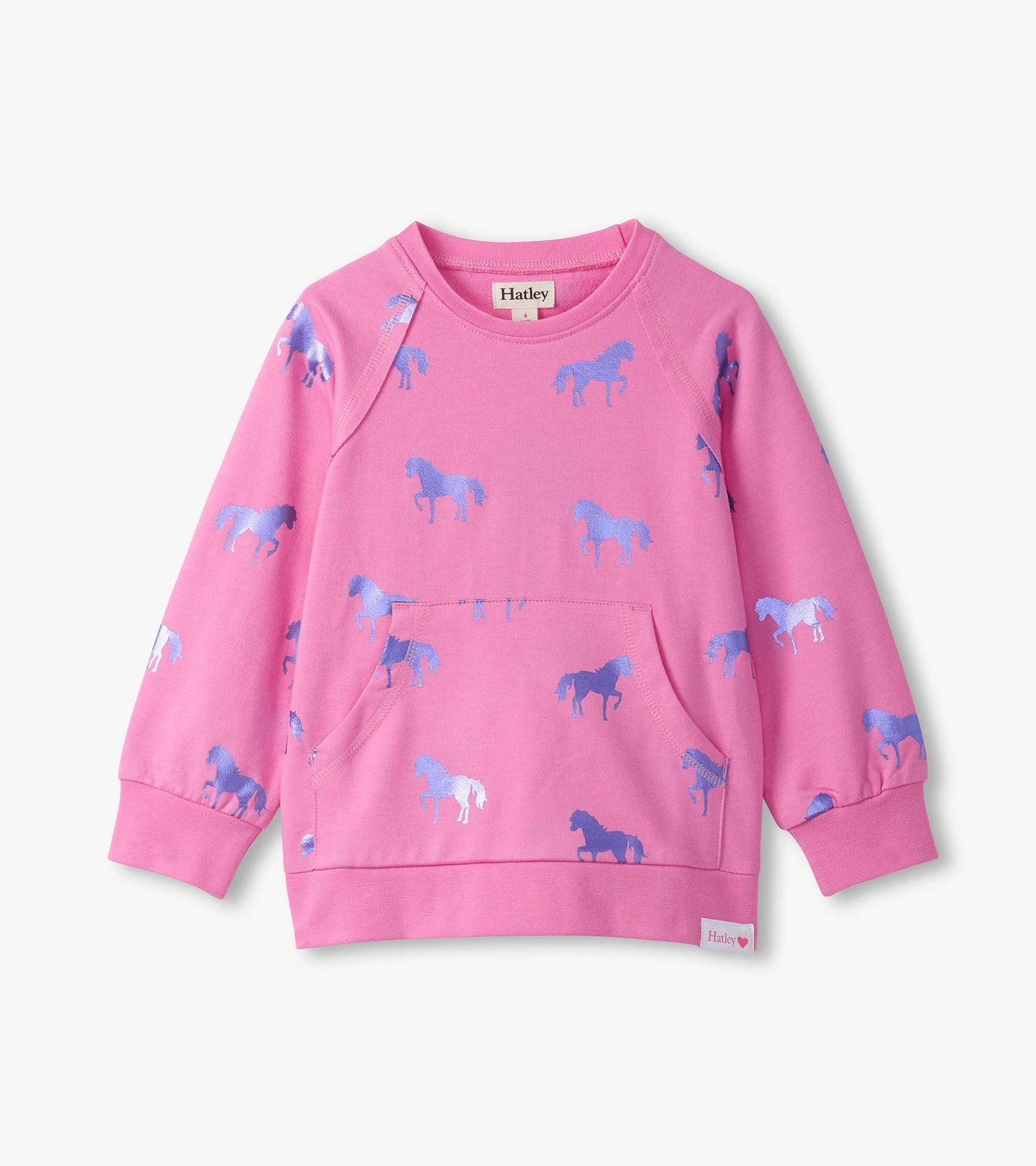 Shimmer Horses Raw Edge Pullover