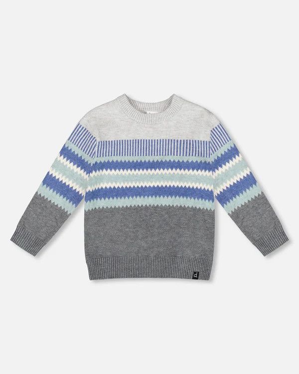 Blue+Gray Jacquard Sweater