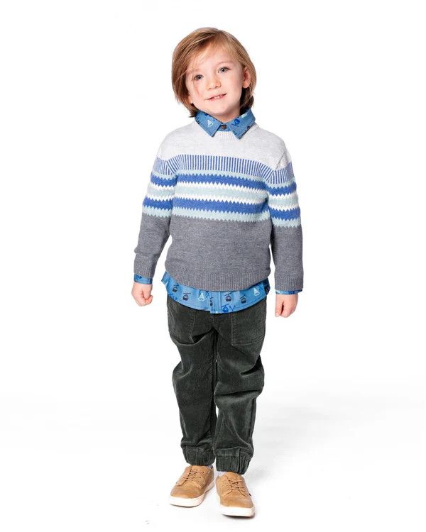 Blue+Gray Jacquard Sweater
