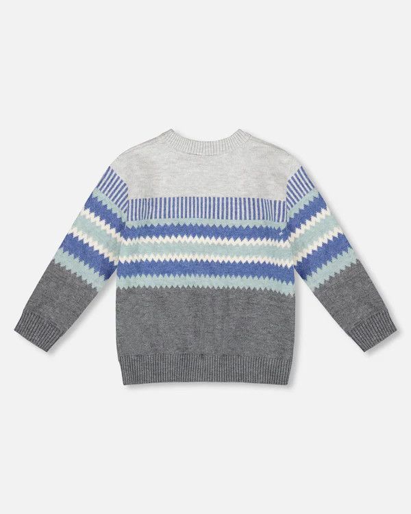 Blue+Gray Jacquard Sweater