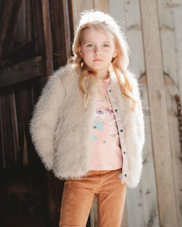 Beige Short Faux Fur Coat