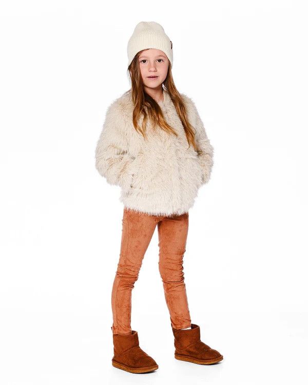 Beige Short Faux Fur Coat