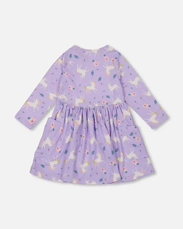 Navy Unicorn Print Dress