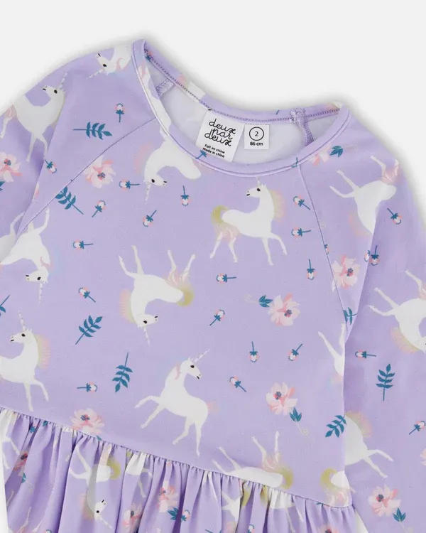 Navy Unicorn Print Dress