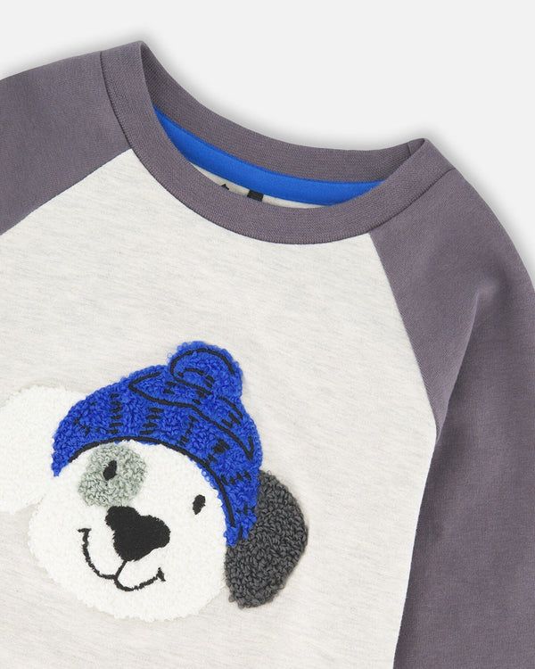Heather Gray Raglan Pup Tee