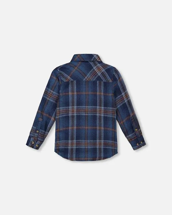 Navy Plaid Flannel Shirt